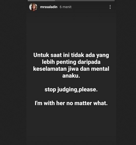 Unggahan ibunda Ahdisty Zara. [Instagram]