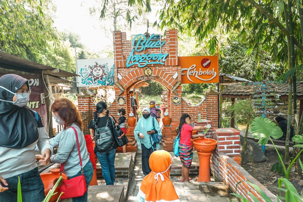 Uji coba new normal di destinasi wisata Blue Lagoon, Sleman, Yogyakarta. (Suarajogja/Arendya)