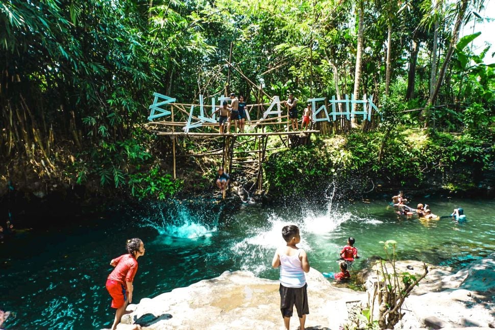 Blue Lagoon, destinasi wisata pemandian alami di Yogyakarta. (Suarajogja/Arendya)