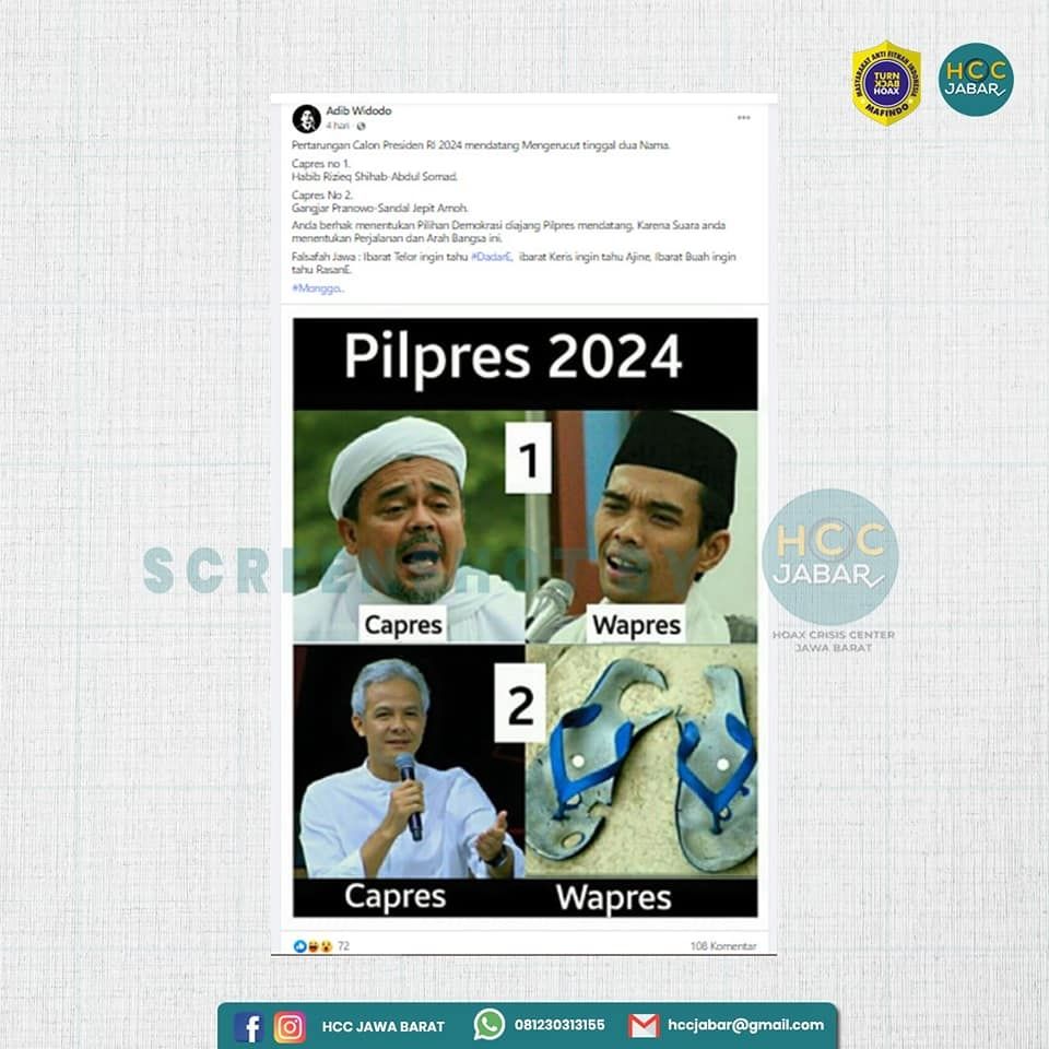 Fakta capres 2024 sudah mengerucut ke dua nama (Turnbackhoax.id)