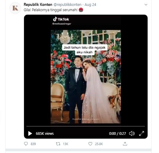 Video curhatan Istri yang tinggal serumah dengan Pelakor, ternyata plot twist. (Twitter @republikkonten).