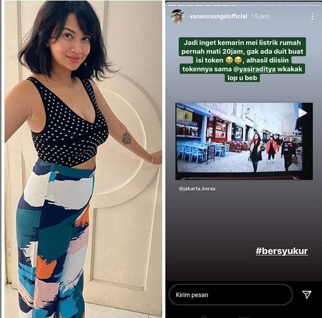 Vanessa Angel pernah tak kuat bayar token listrik. [Instagram]