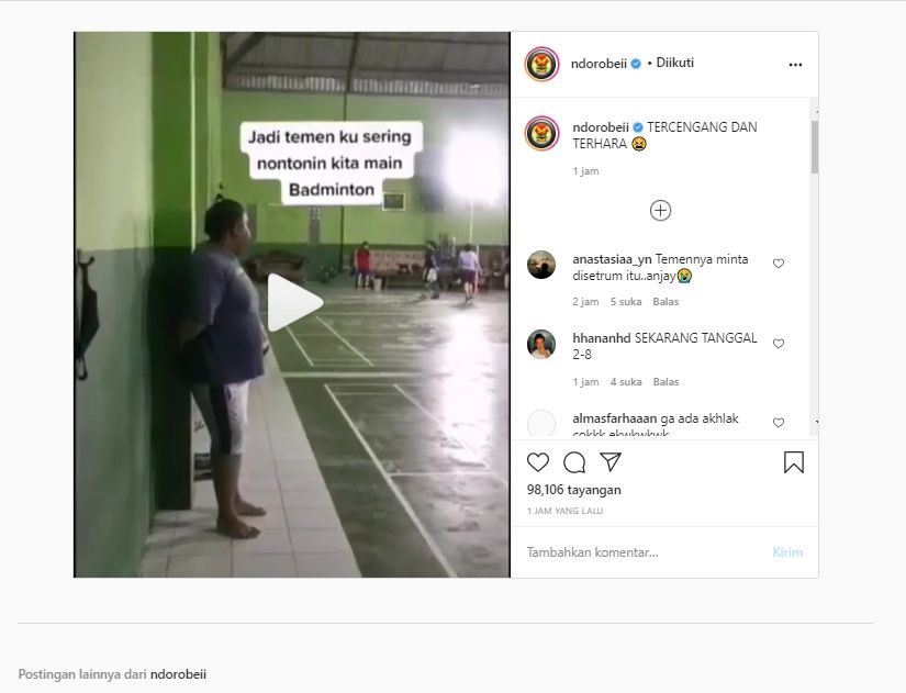 Video persahabatan gokil yang viral di media sosial. (Instagram: @ndorobeii).