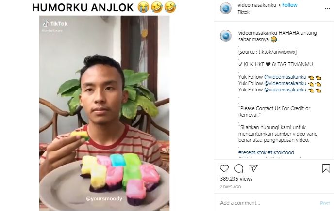 Ngakak, Sabarnya Pria Ini Hadapi Gangguan saat Bikin Video Review Makanan. (Instagram/@videomasakanku)