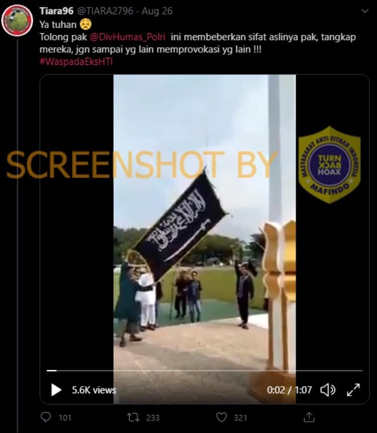 Hoax Video Pengibaran Bendera Tauhid (Turnbackhoax.id)