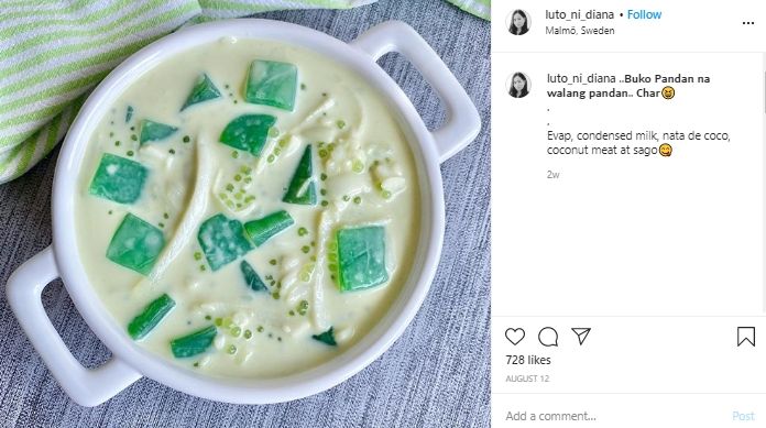 Buko Pandan, dessert menyegarkan khas Filipina. (Instagram/@luto_ni_diana)