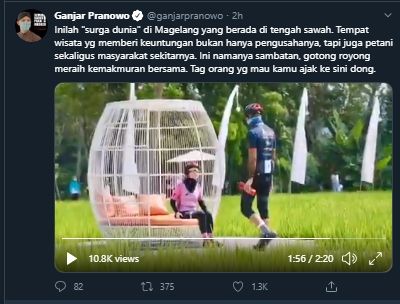 Keren! Ganjar Pranowo Ungkap Kisah Inspiratif di Balik Wisata Svarga Bumi. (Twitter/@Ganjarpranowo)