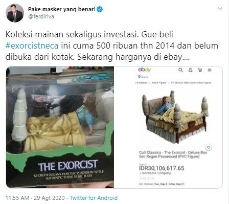 Mainan setan harganya capai Rp 30 juta (Twitter/ferdiriva)