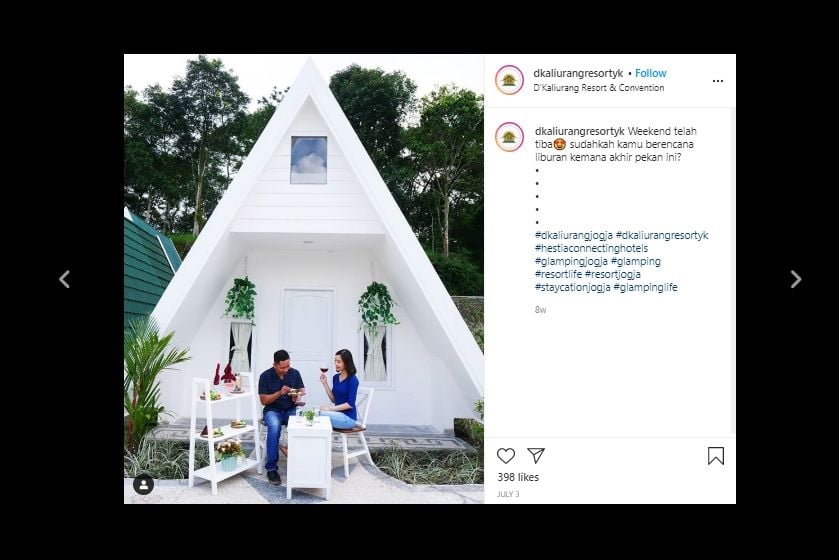 Instagenic! Glamping Berbentuk Segitiga di Yogyakarta Ini Diserbu Milenial. (Instagram/@dkaliurangresortyk)