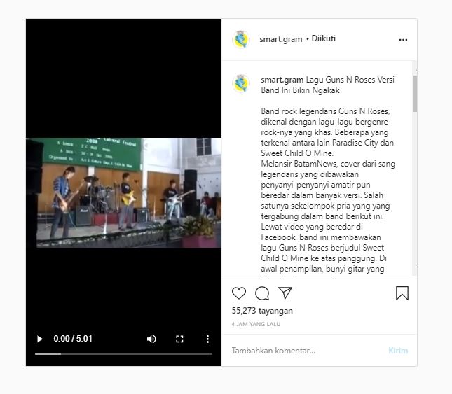 Penampilan band ini yang bikin publik ngakak (Instagram/@smart.gram).