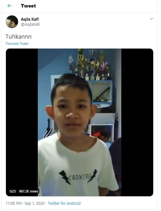 Viral Anak Jago Editing Video (Twitter/@AqilaKafi).