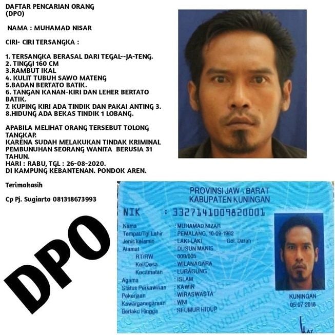 Identitas terduga pelaku pembunuh Hariati yang mayatnya dibiarkan membusuk di dalam kontrakan. [Ist]