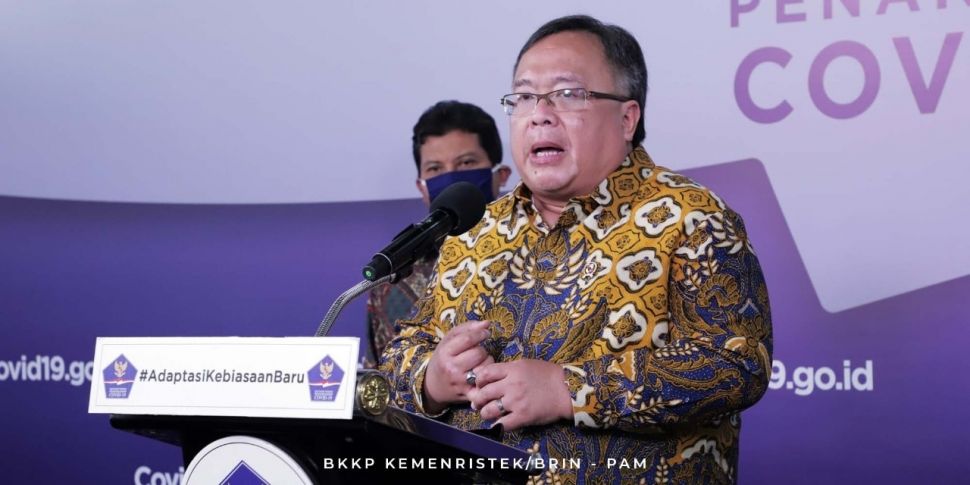 Menristek, Bambang Brodjonegoro dalam jumpa pers virtual, Rabu (2/9/2020). [Kemenristek]