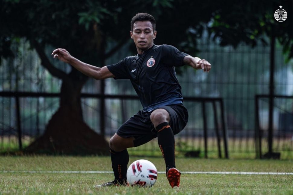 Osvaldo Haay mencetak tiga gol saat digelarnya game internal, Sabtu (5/9/2020). (dok. Persija)