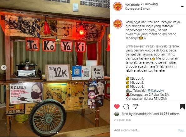 Kedai JJ Takoyaki di Yogyakarta. (Instagram/@voilajogja)