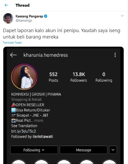 Ulah Usil Kaesang Pangarep (Twitter/@kaesangp).