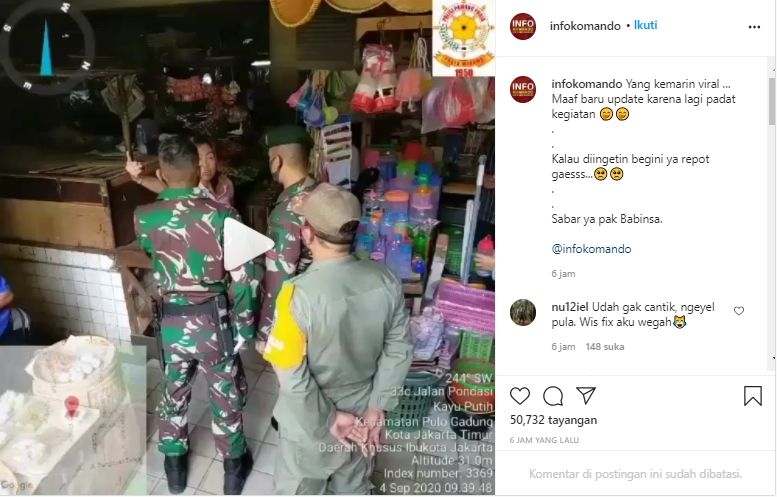 Viral Video Wanita Marah ke Petugas Saat Dihimbau Memakai Masker (Instagram/@infokomando).