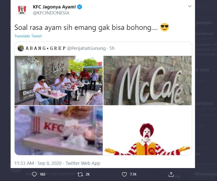 Bikin Salfok, Viral Foto Pejabat Makan Ayam Goreng KFC di McDonalds. (Twitter/@txtfrombrand)