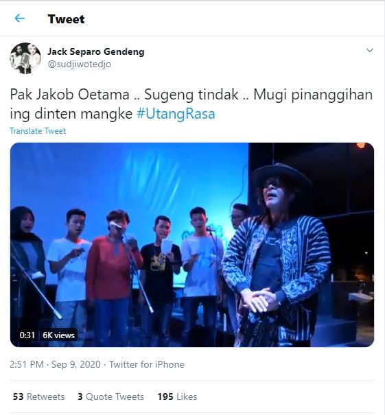Cuitan Sujiwo Tejo (Twitter/@sudjiwotedjo).