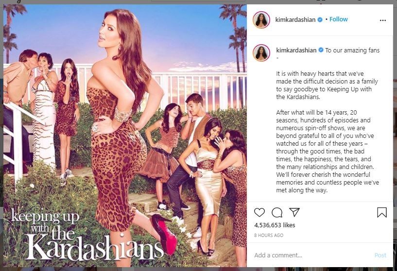 Reality Show KUWTK Berakhir Tahun Depan (instagram.com/kimkardashian)
