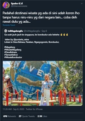 Pasang Ikon ala Singapura, Wisata di Magelang Ini Malah Diprotes Warganet. (Twitter/@Cilorconoistre)