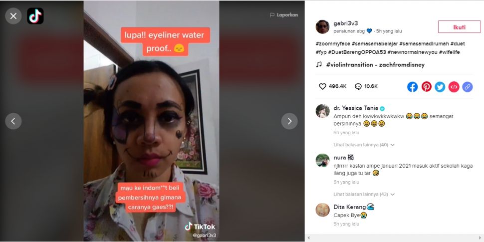 Tangkapan layar video kocak ibu dan kedua anaknya di TikTok. (TikTok/@gabri3v3).