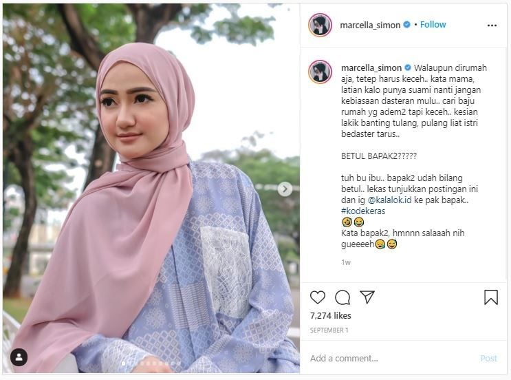 Gaya Hijab Marcella Simon (instagram.com/marcella_simon)