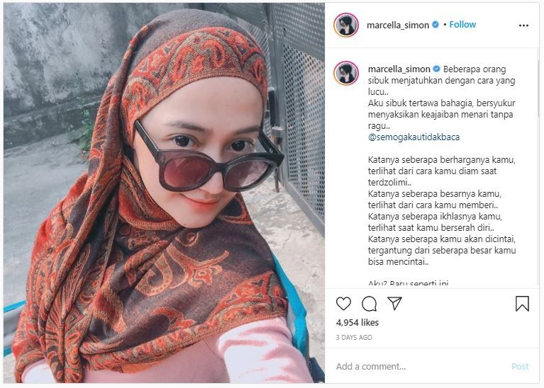 Gaya Hijab Marcella Simon (instagram.com/marcella_simon)