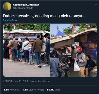 Video Reviewnya Viral, Kini Warga Rela Antre Panjang Demi Odading Mang Oleh. (Twitte/@kegblgnunfaedah)