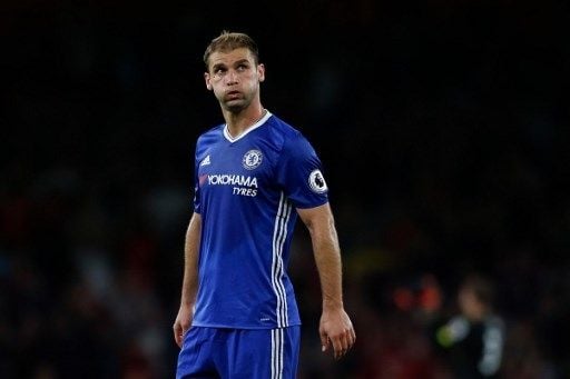 Branislav Ivanovic memperkuat Chelsea di pertandingan Liga Premier Inggris. [AFP]