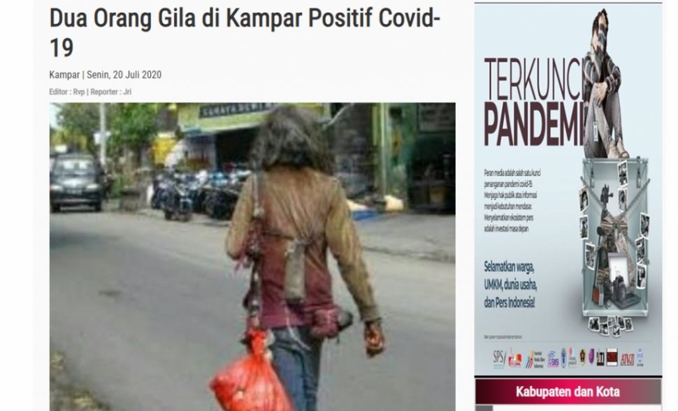 Fakta tak ada orang gila terinfeksi Covid-19 (Turnbackhoax.id)