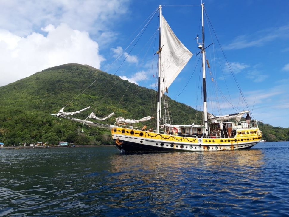 Arka Kinari Tiba di Titik Nol Jalur Rempah. (Dok: TerasMaluku)