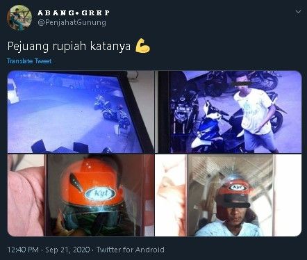 Pria diduga pencuri bikin status WA pejuang rupiah. (Instagram/@PenjahatGunung)