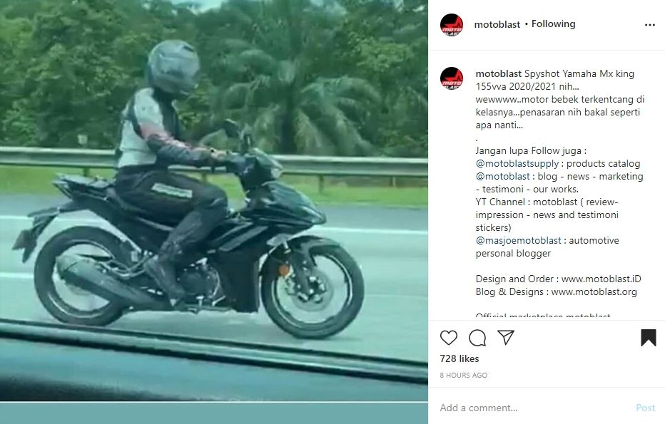 Penampakan Yamaha MX King Facelift. (Instagram/@motoblast)