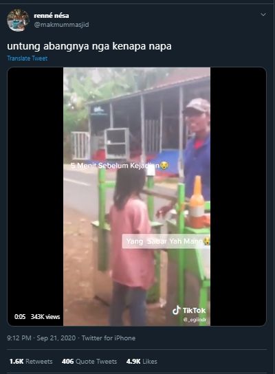 Sedang Layani Pembeli, Video Penjual Bakso Ini Endingnya Bikin Emosi. (Twitter/@makmummasjid)