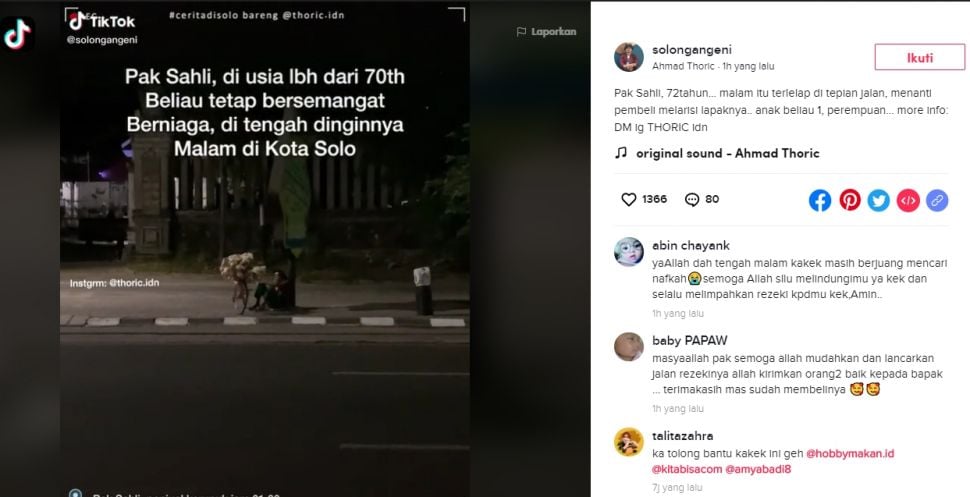 Viral Kisah Kakek Sahli (TikTok/solongangeni).