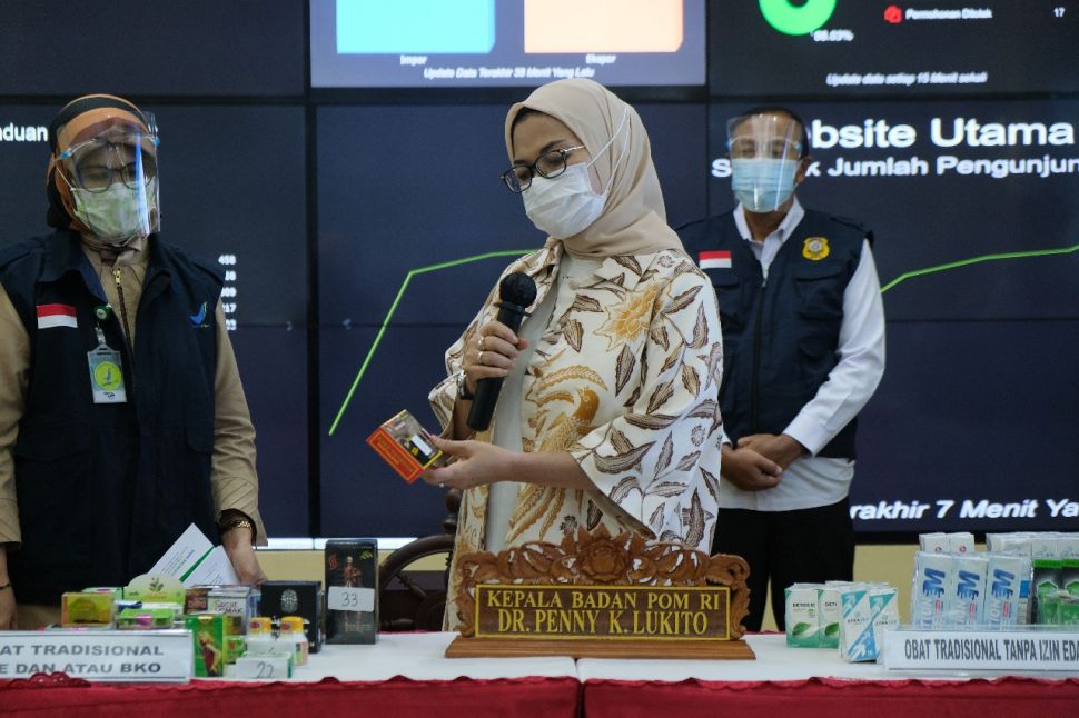 BPOM Amankan Obat Tradisional Terkait Covid-19 Tanpa Izin Edar. (Foto: BPOM RI)