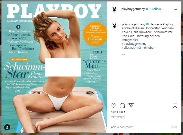 Elena Krawzow, Atlet Paralimpik di Cover Majalah Playboy (instagram.com/playboygermany)