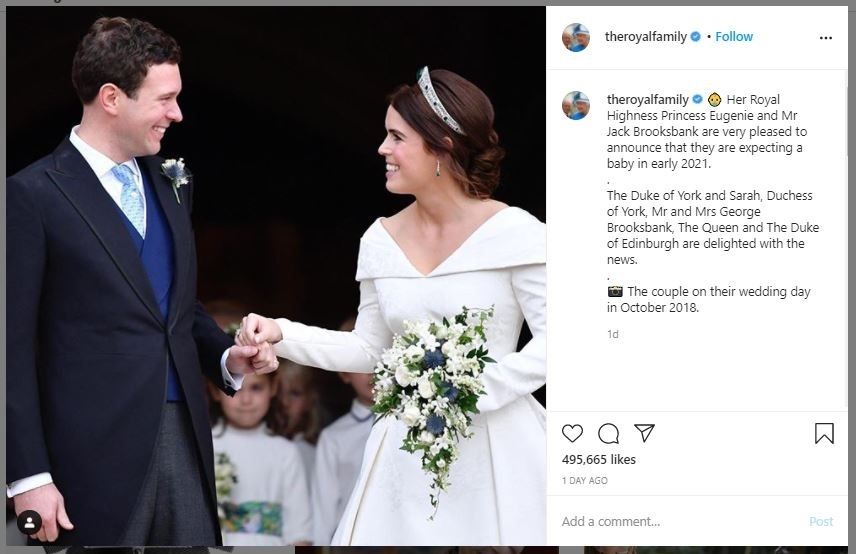 Putri Eugenie Hamil Anak Pertama (instagram.com/theroyalfamily)