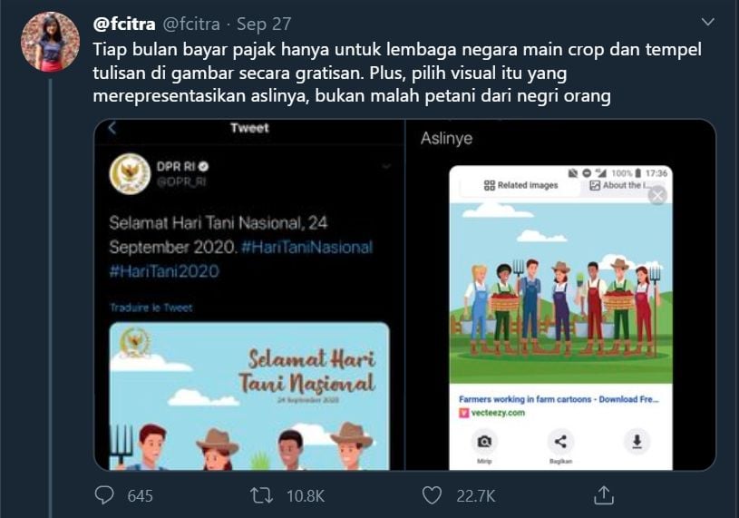 Konten DPR Kena Sentil Banyak Warganet (Twitter/@Fcitra).