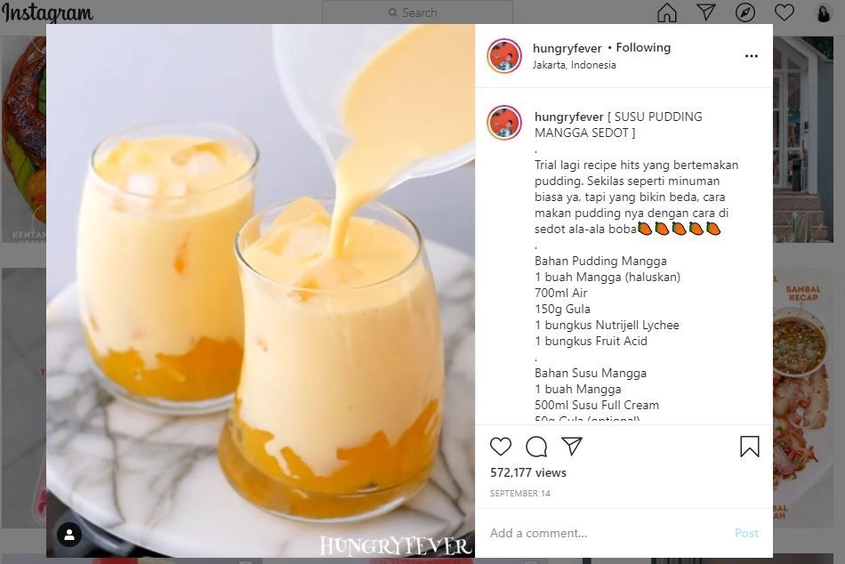 Resep Susu Pudding Sedot Mangga, Gampang dan Segar Banget!