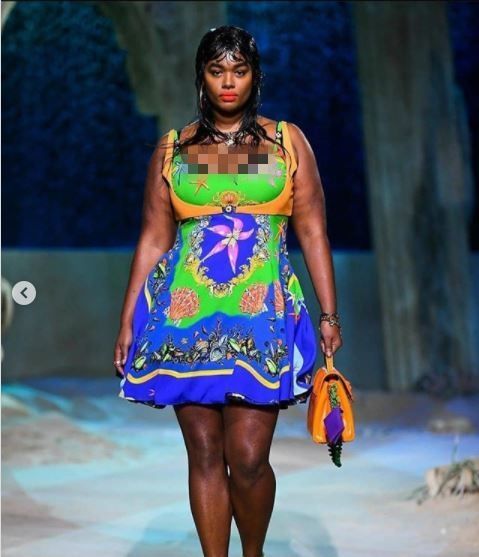 Model Plus Size Versace di Milan Fashion Week (instagram.com/jilla.tequila)