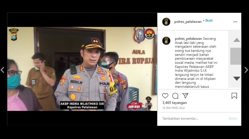 Kasus Anak Dibuang Orang Tua (Instagram/@polres_pelalawan).