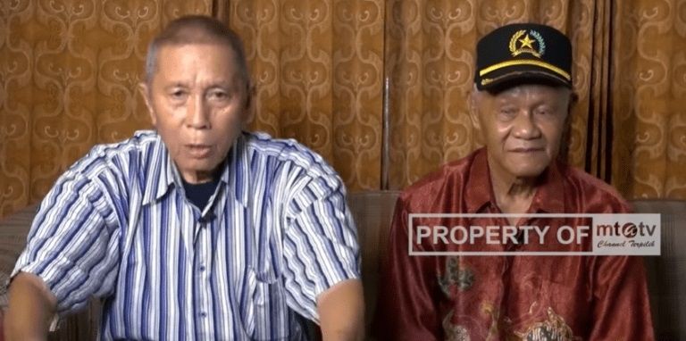 Pelda (Purn) Evert Julius Ven Kandou dan Pelda (Purn) Sugimin. Foto: Youtube MTA TV