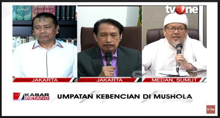 Tengku Zul, Musni Umar, dan Kapitra Ampera Menanggapi Kasus Perusakan Musala (YouTube: TVOne News).