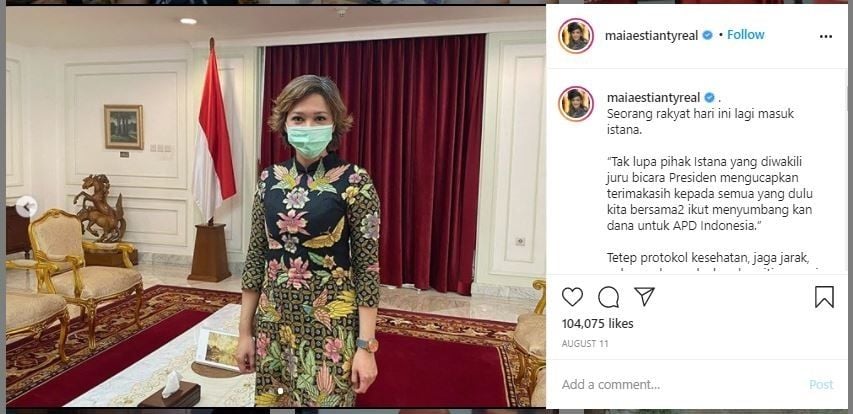 Gaya Artis Indonesia dengan Busana Batik (instagram.com/maiaestiantyreal)