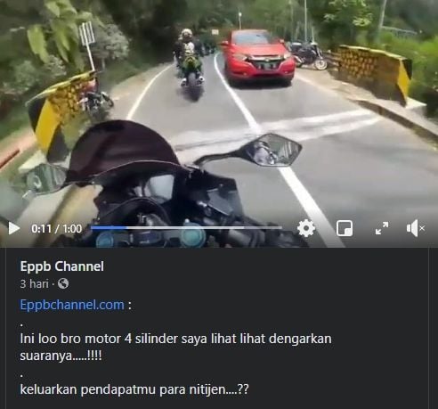 Viral aksi arogan pemotor yang geber-geber di jembatan. (Facebook)