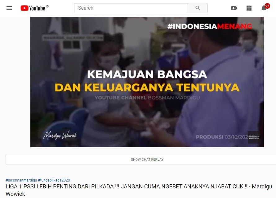 Bossman Mardigu sindir Liga 1 ditunda tapi Pilkada tetap lanjut (YouTube/bossmanmardigu)