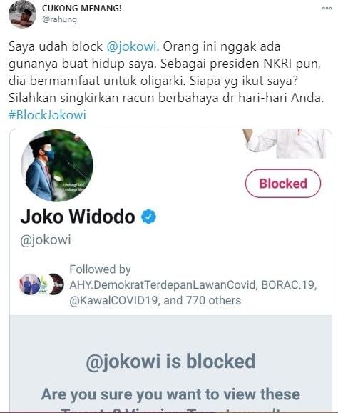 Gerakan blokir akun media sosial Jokowi (Twitter)