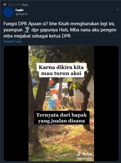 Kisah Haru Mahasiswi Dapat Es Cokelat, Sempat Disangka Ikut Turun Demo. (Twitter/@faqih6)